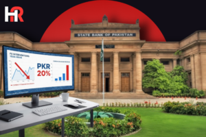 SBP Governor and banking data visuals representing the State Bank of Pakistan’s $1 billion monthly interventions to stabilize the Rupee.