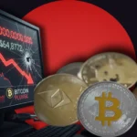 Bitcoin price chart showing a steep decline; $2 trillion crypto market wipeout headline in February 2026.