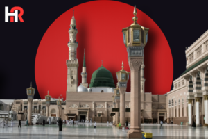 The Prophet's Mosque (Al-Masjid an-Nabawi) in Medina, recognized as a WHO Healthy City.