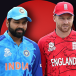England cricket team players in discussion during a training session; background overlay showing a health alert map of West Bengal, India.