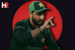 Stand-in captain Salman Ali Agha celebrating with the Pakistan T20I squad after the series-clinching win at Gaddafi Stadium.