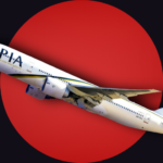 A PIA Boeing 777 aircraft at Islamabad International Airport, symbolizing the airline's transition to private management.