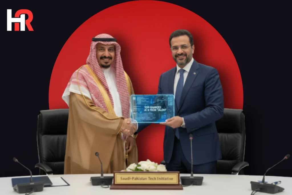 Saudi Minister Faisal bin Fadhil Alibrahim and Senator Muhammad Aurangzeb at AlUla Conference 2026