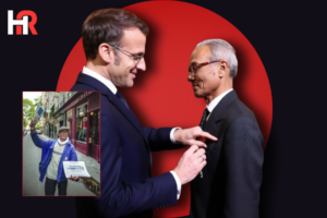 Ali Akbar, a 74-year-old Pakistani newspaper seller, being honored with the National Order of Merit by President Emmanuel Macron at the Élysée Palace.