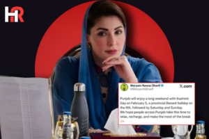 Colourful kites in the Lahore sky during Basant 2026; Chief Minister Maryam Nawaz announcing the long weekend.