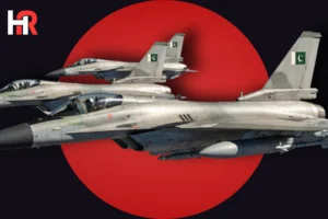 A JF-17 Thunder Block III fighter jet on display at the 2026 Singapore Airshow; international flags of potential buyers like Saudi Arabia and Iraq.