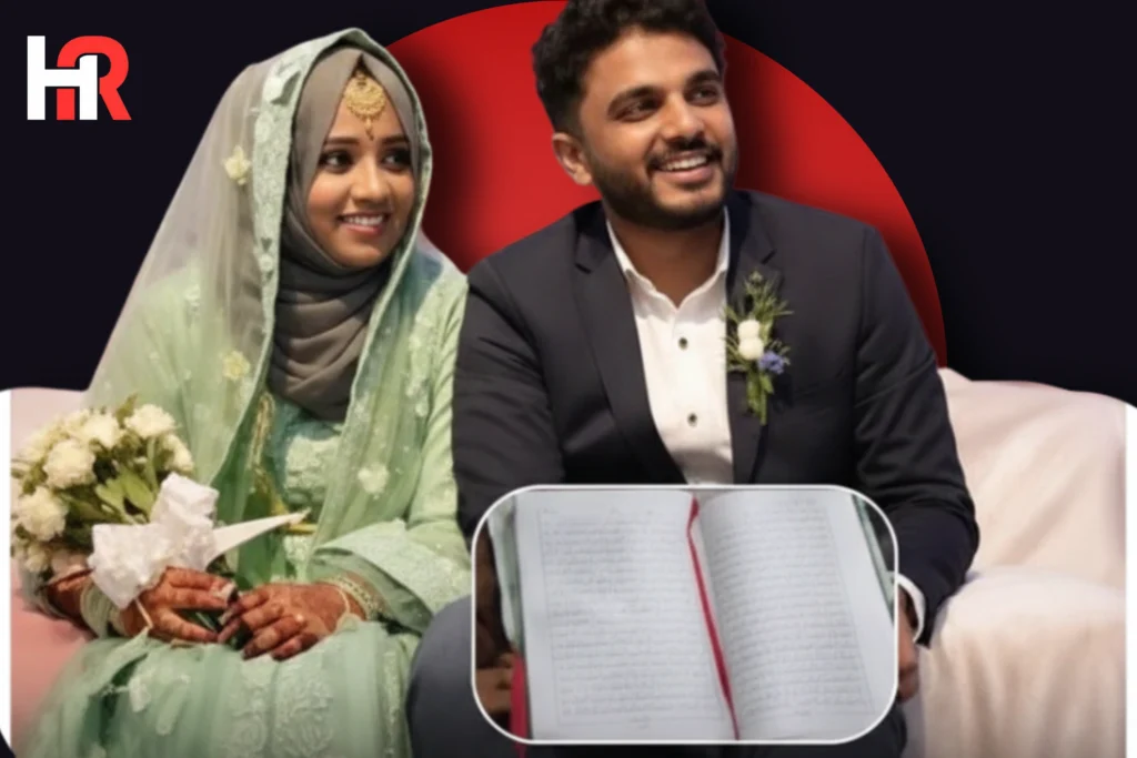 A beautiful handwritten copy of the Holy Quran presented as Mehr