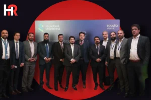 Standard Chartered event in Islamabad connecting SMEs to global markets; Saadya Riaz speaking at SME engagement session.