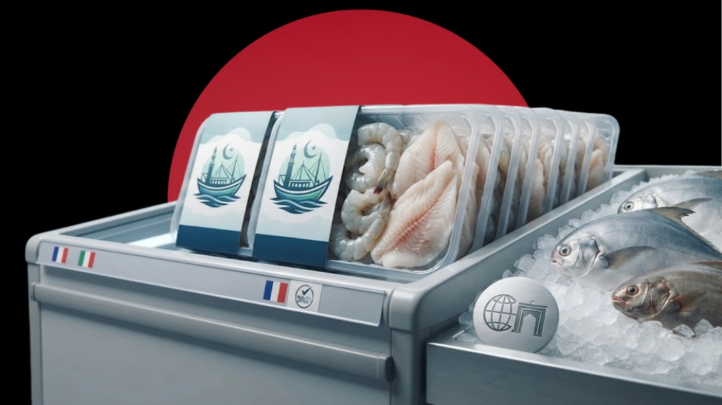 Pakistani seafood European supermarket shelves