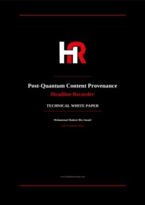Post-Quantum Content Provenance at Headline Recorder (PDF)